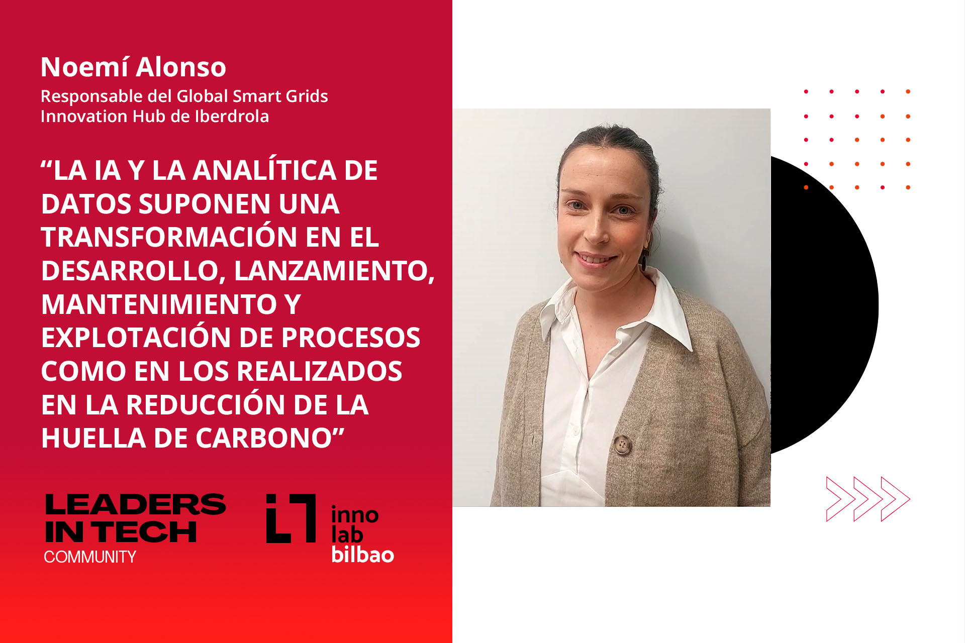 Noemí Alonso: “La IA y la analítica de datos suponen una transformación en el desarrollo, lanzamiento, mantenimiento y explotación de procesos, como en los realizados en la reducción de la huella de carbono“
